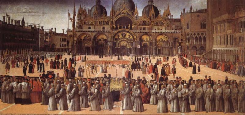 Procession on the Piazza S. Marco, Giovanni Bellini